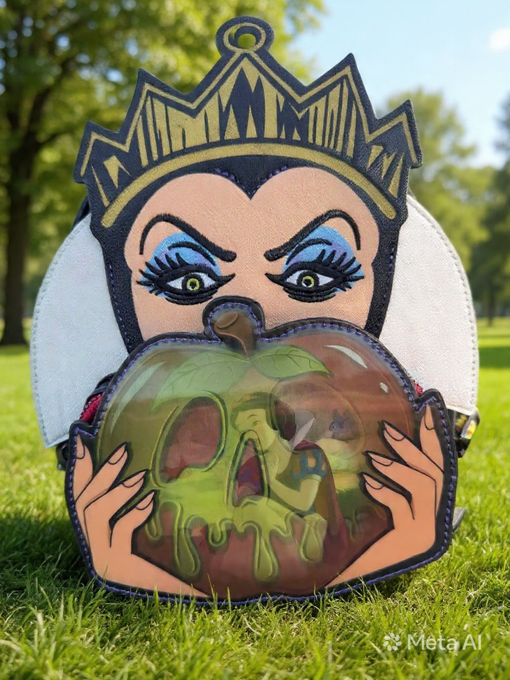 Evil Queen Poison Apple Mini Backpack – Cartoon Villain Inspired Handbag | Unique Fantasy Shoulder Bag for Women