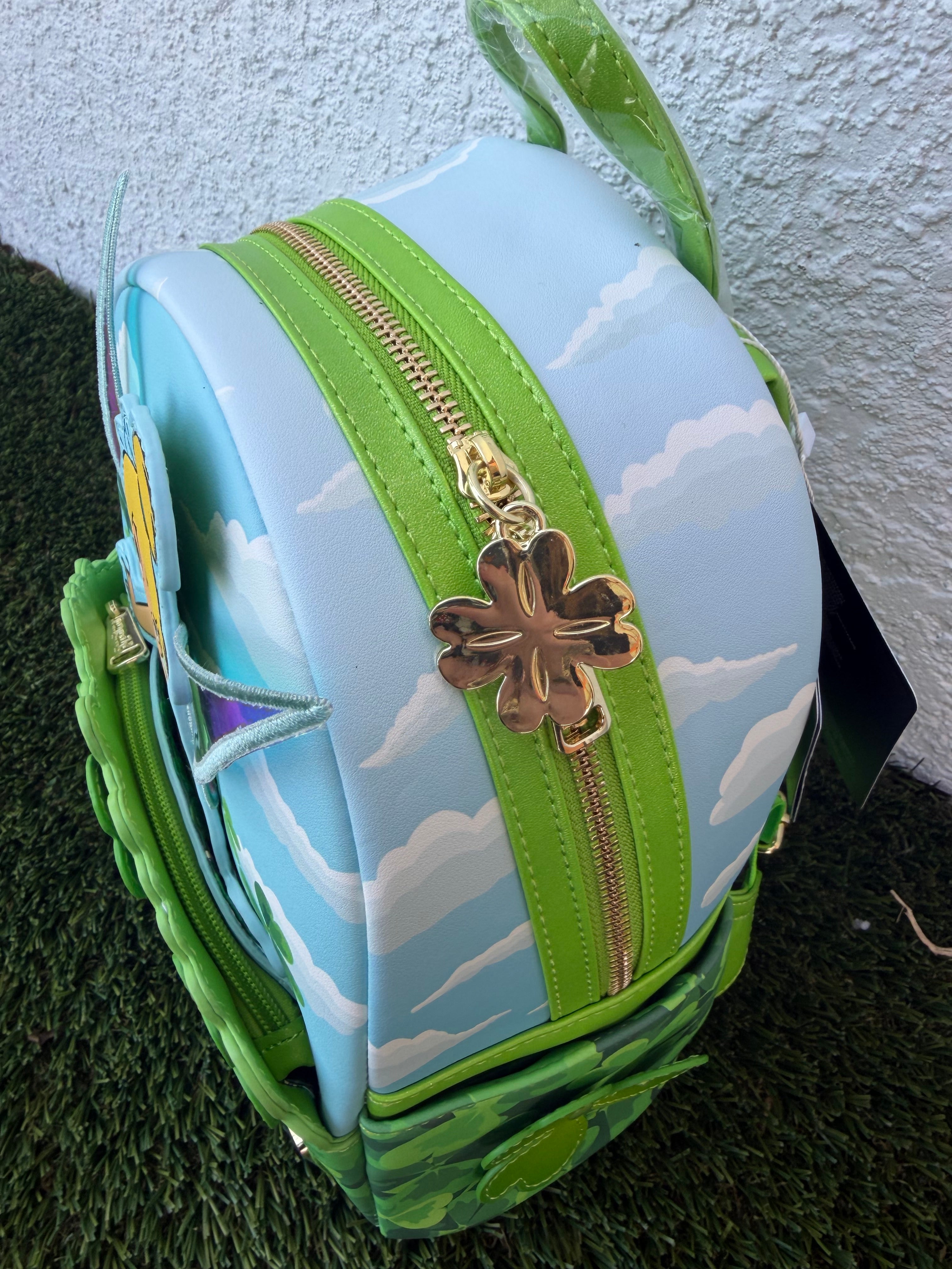 Disney Tinker Bell Mini Backpack Loungefly – Fairy Clover Design Cute Girls Bag Gift for Women & Disney Lovers
