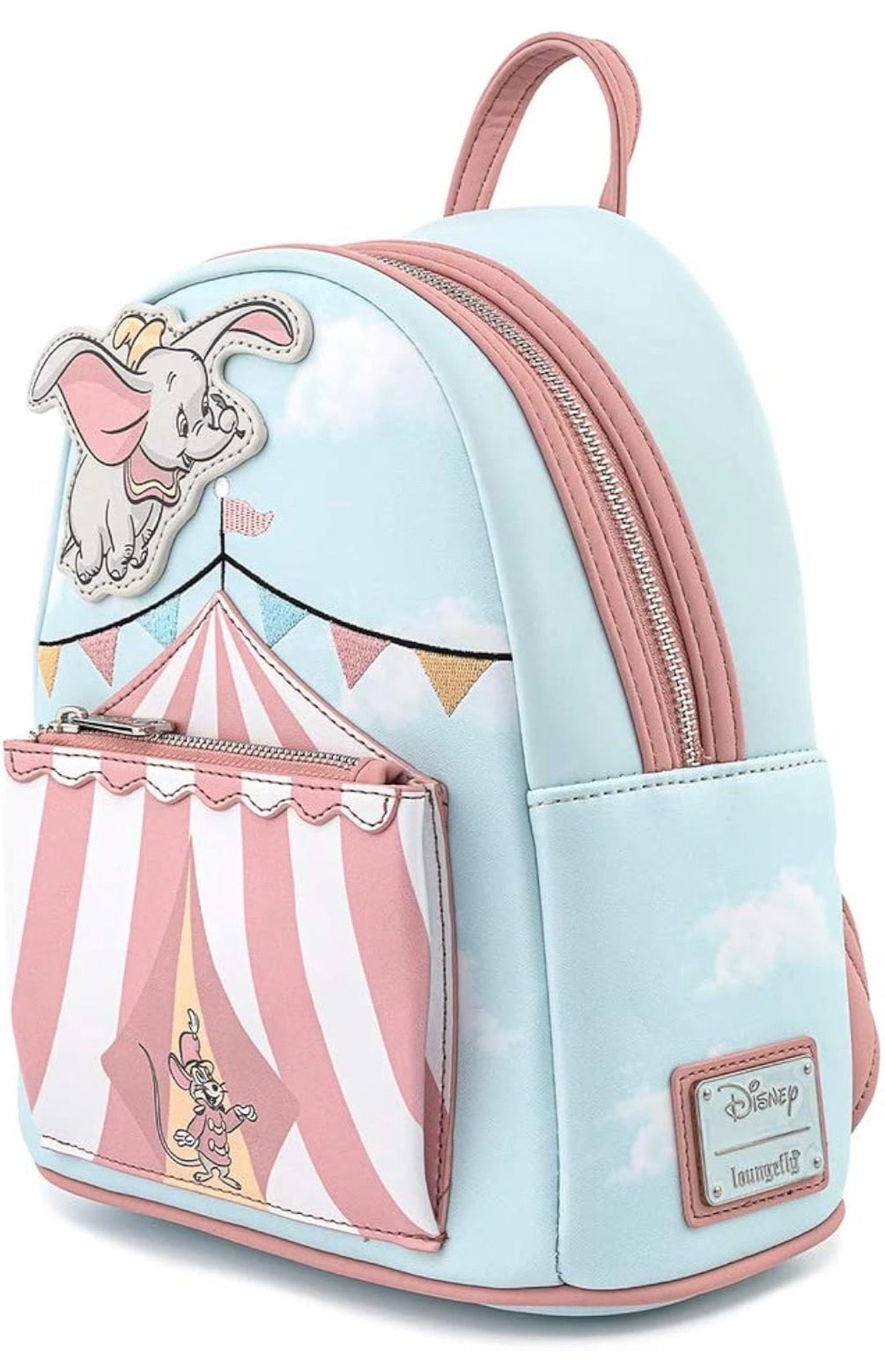 Loungefly Mini Backpack — Dumbo Flying over Circus Tent with Timothy Mouse | Disney Classic