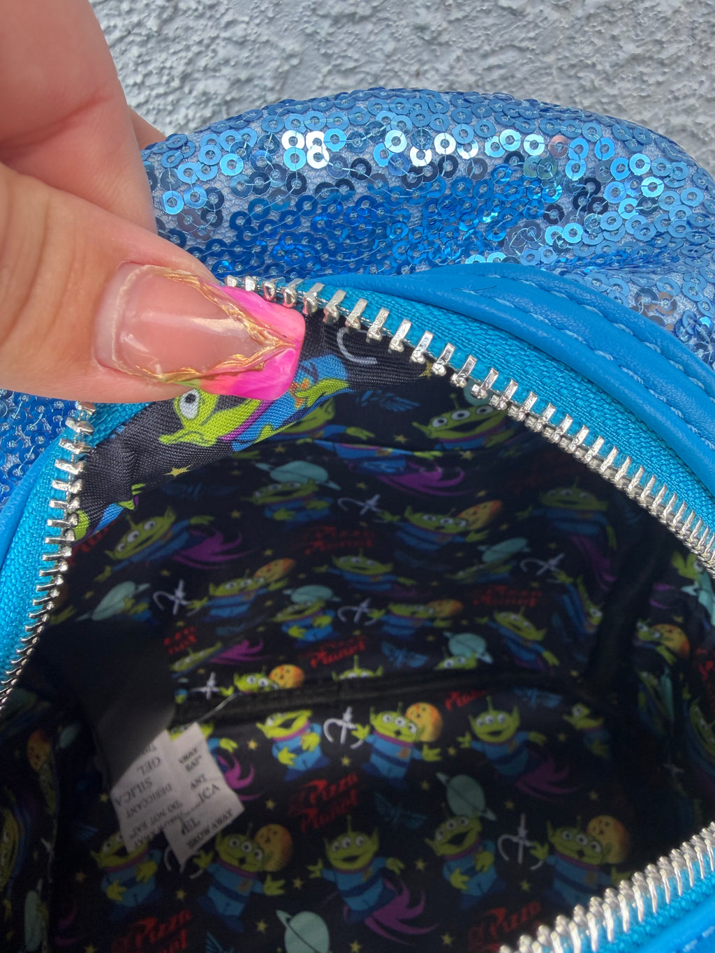 Disney Pixar Alien Loungefly Mini Backpack – Toy Story 3-Eyed Alien Sequin Bag, Cute Kids & Women Backpack