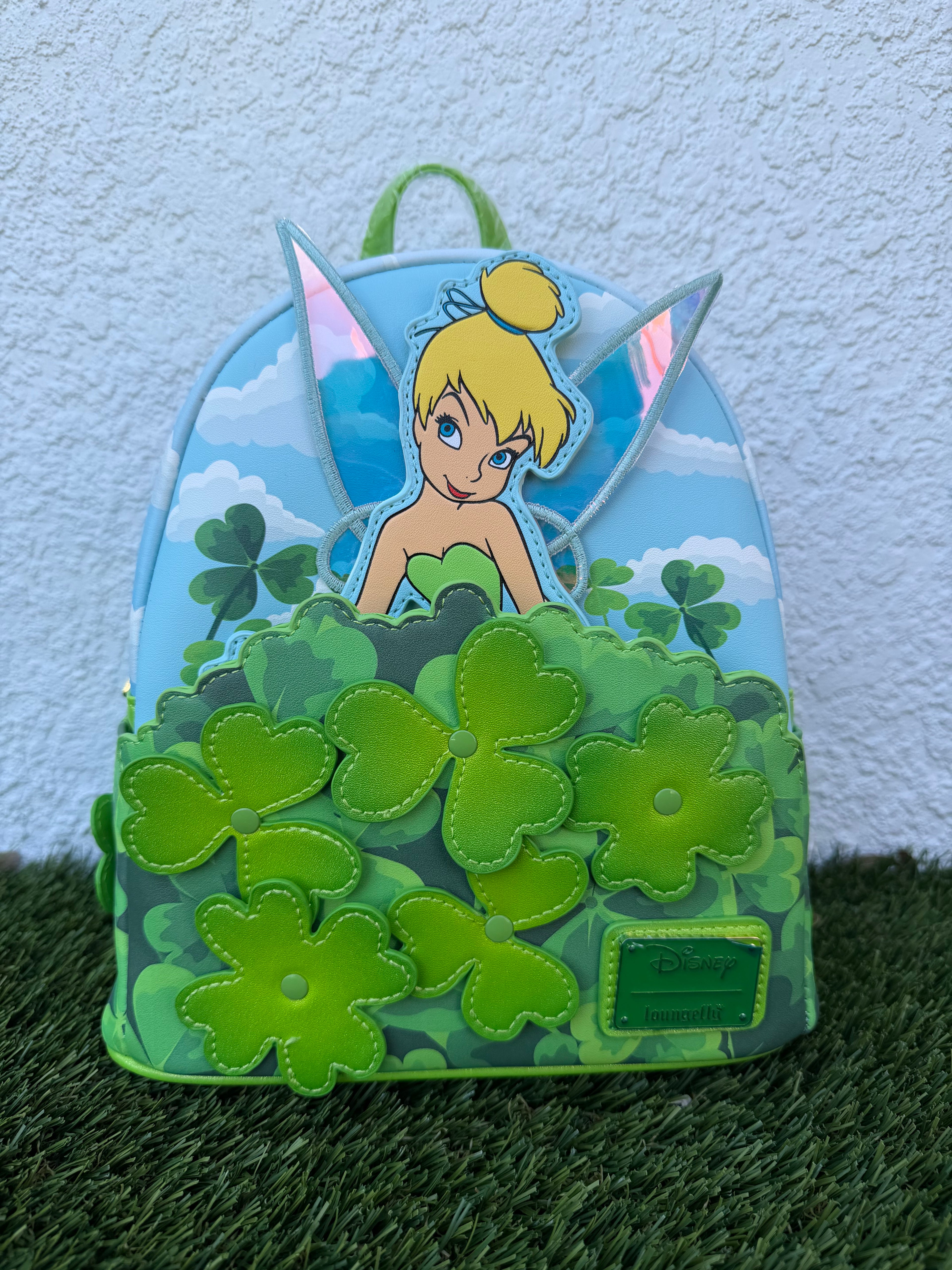 Disney Tinker Bell Mini Backpack Loungefly – Fairy Clover Design Cute Girls Bag Gift for Women & Disney Lovers