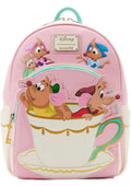 Disney Loungefly Cinderella Mice Mini Backpack – Cute Pink Gus Gus & Jaq Teacup Bag Gift for Women & Girls