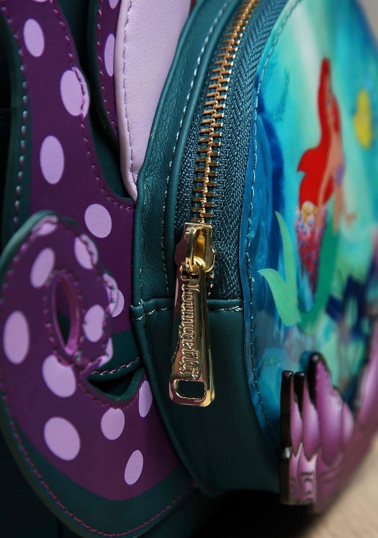 Loungefly Mini Backpack — Ursula Holding Crystal Ball with Ariel & Flounder | The Little Mermaid Disney