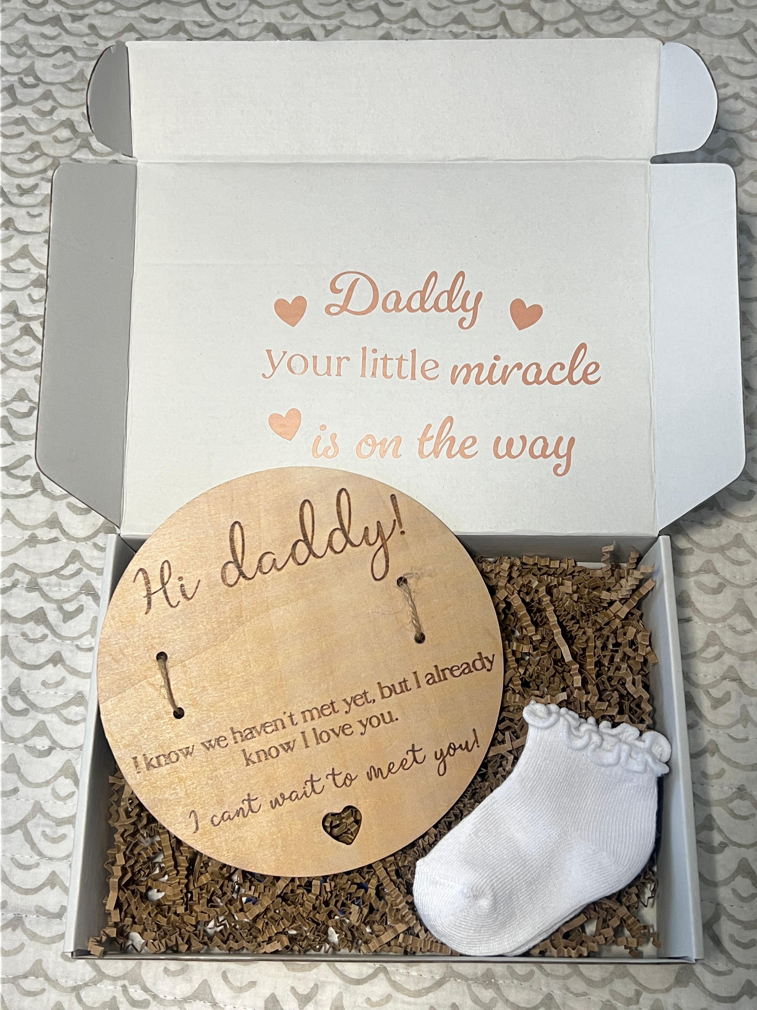 Pregnancy Announcement Gift for Dad, Daddy Reveal Box, Baby Announcement Set, Hi Daddy Pregnancy Reveal, New Dad Gift