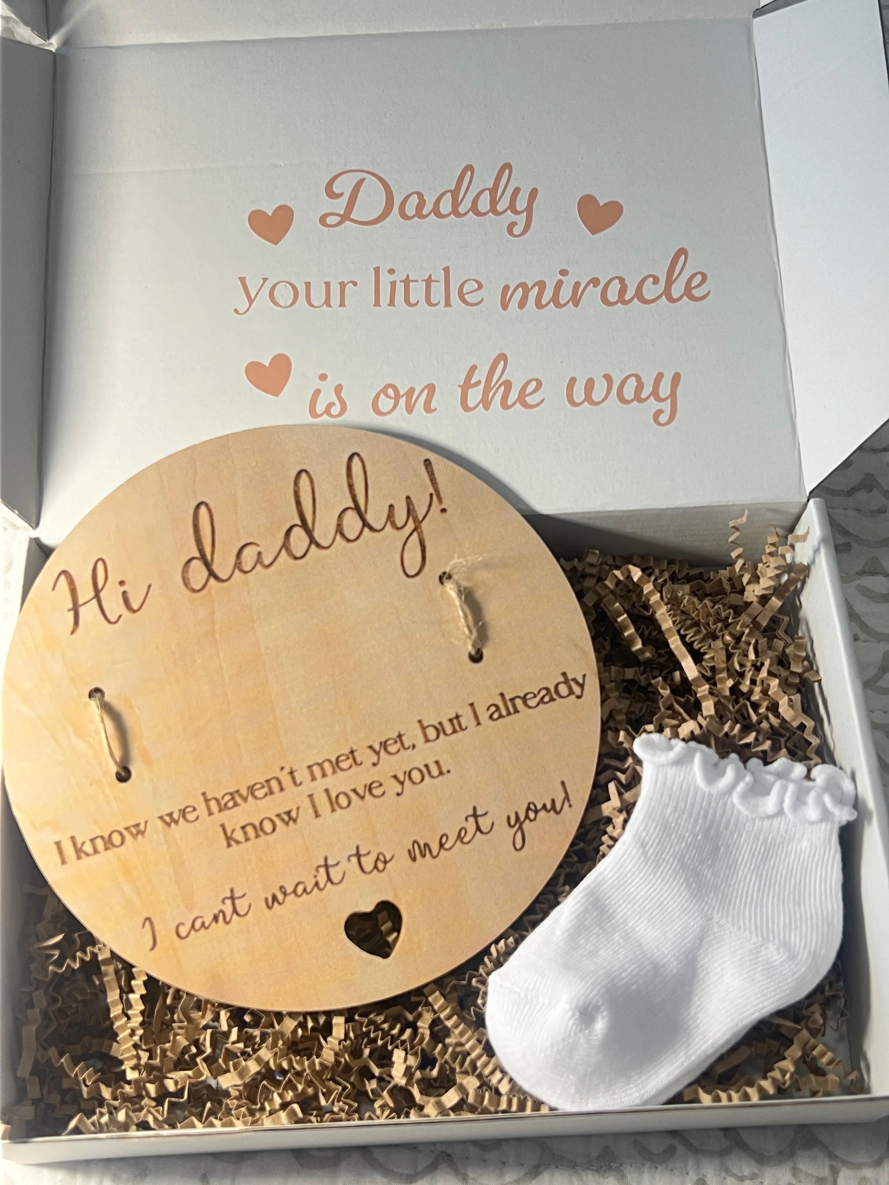Pregnancy Announcement Gift for Dad, Daddy Reveal Box, Baby Announcement Set, Hi Daddy Pregnancy Reveal, New Dad Gift
