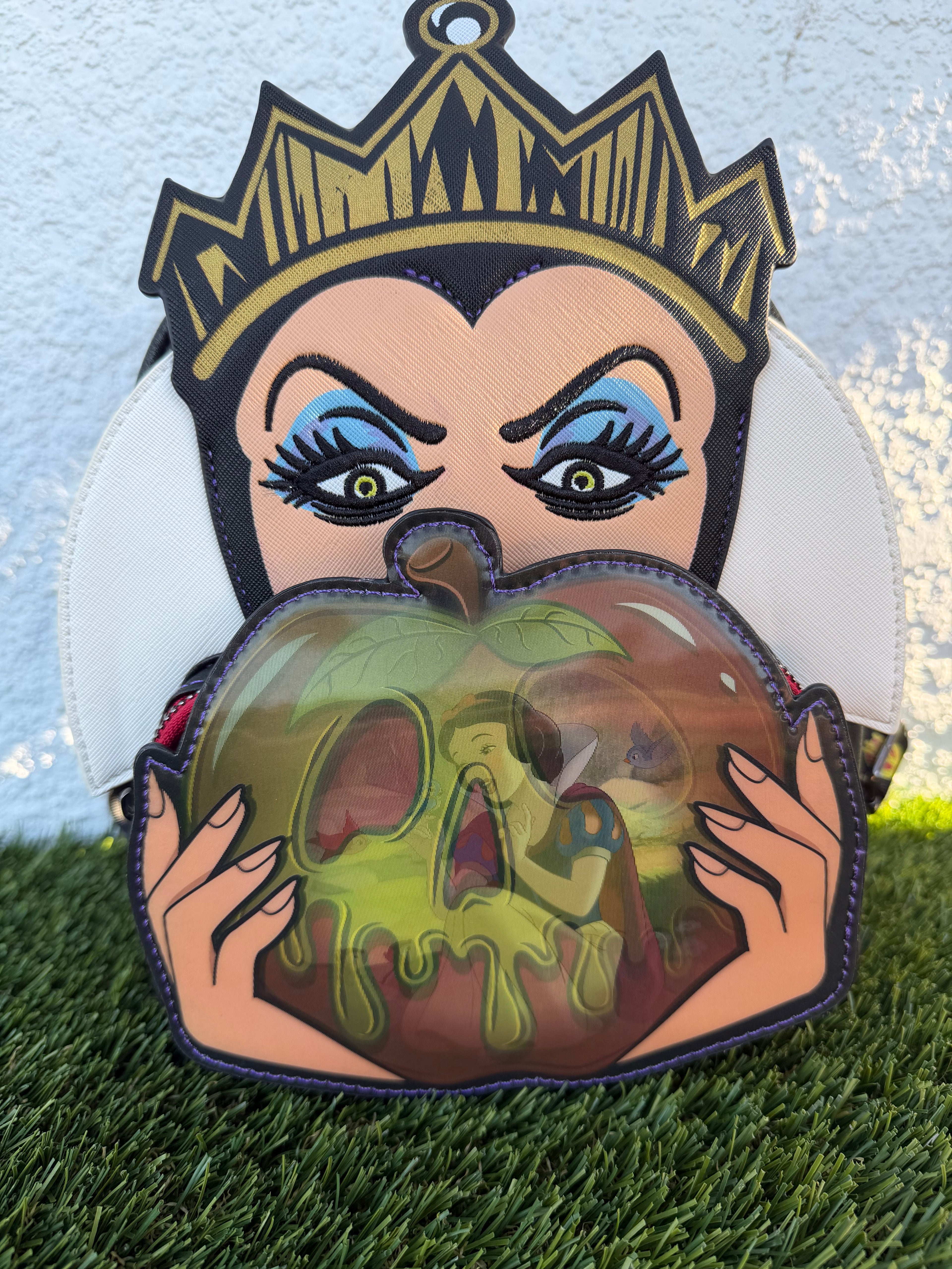 Evil Queen Poison Apple Mini Backpack – Cartoon Villain Inspired Handbag | Unique Fantasy Shoulder Bag for Women