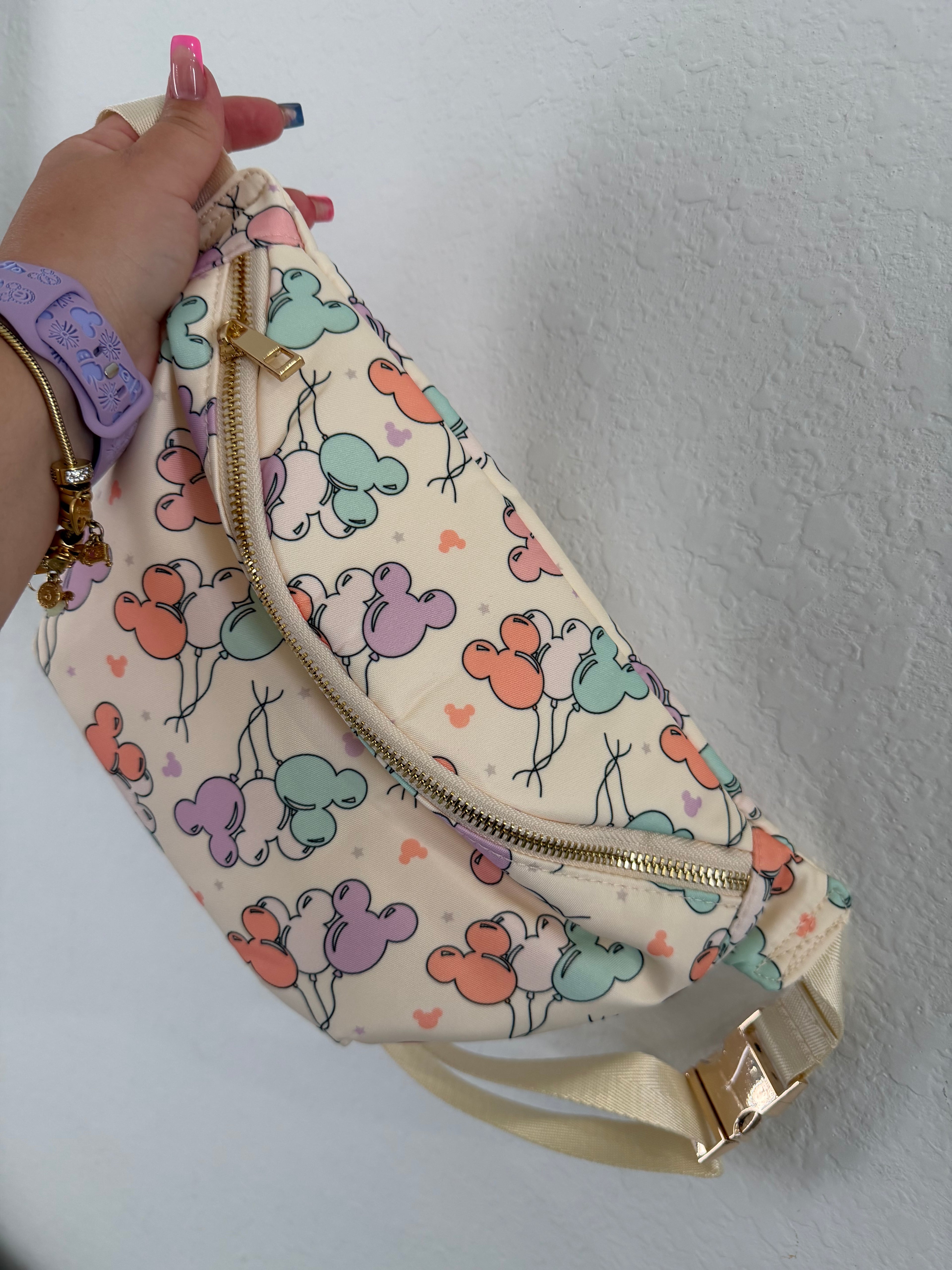 Cute Pastel Fanny Pack – Adjustable Waist Bag for Travel, Theme Parks & Everyday Style