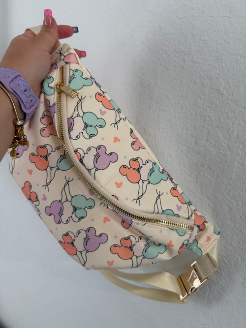 Cute Pastel Fanny Pack – Adjustable Waist Bag for Travel, Theme Parks & Everyday Style