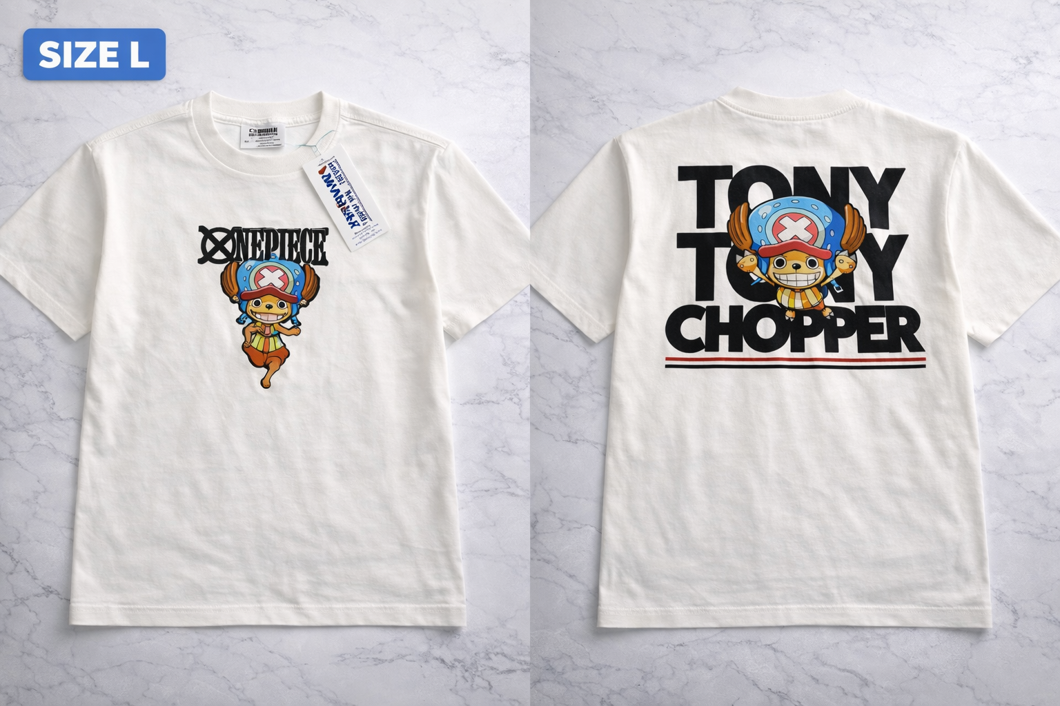 Primark One Piece Chopper T-Shirt | Size L | Anime Graphic Tee | New With Tags | Front & Back Print