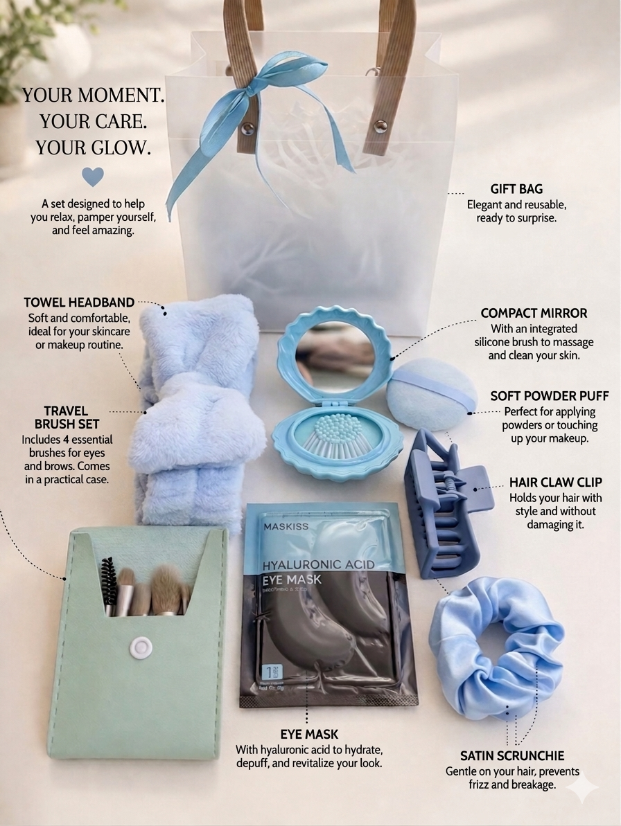 Self Care Gift Set for Women, Spa Gift Box, Skincare & Makeup Essentials Kit, Relaxation Gift, Birthday Gift for Her