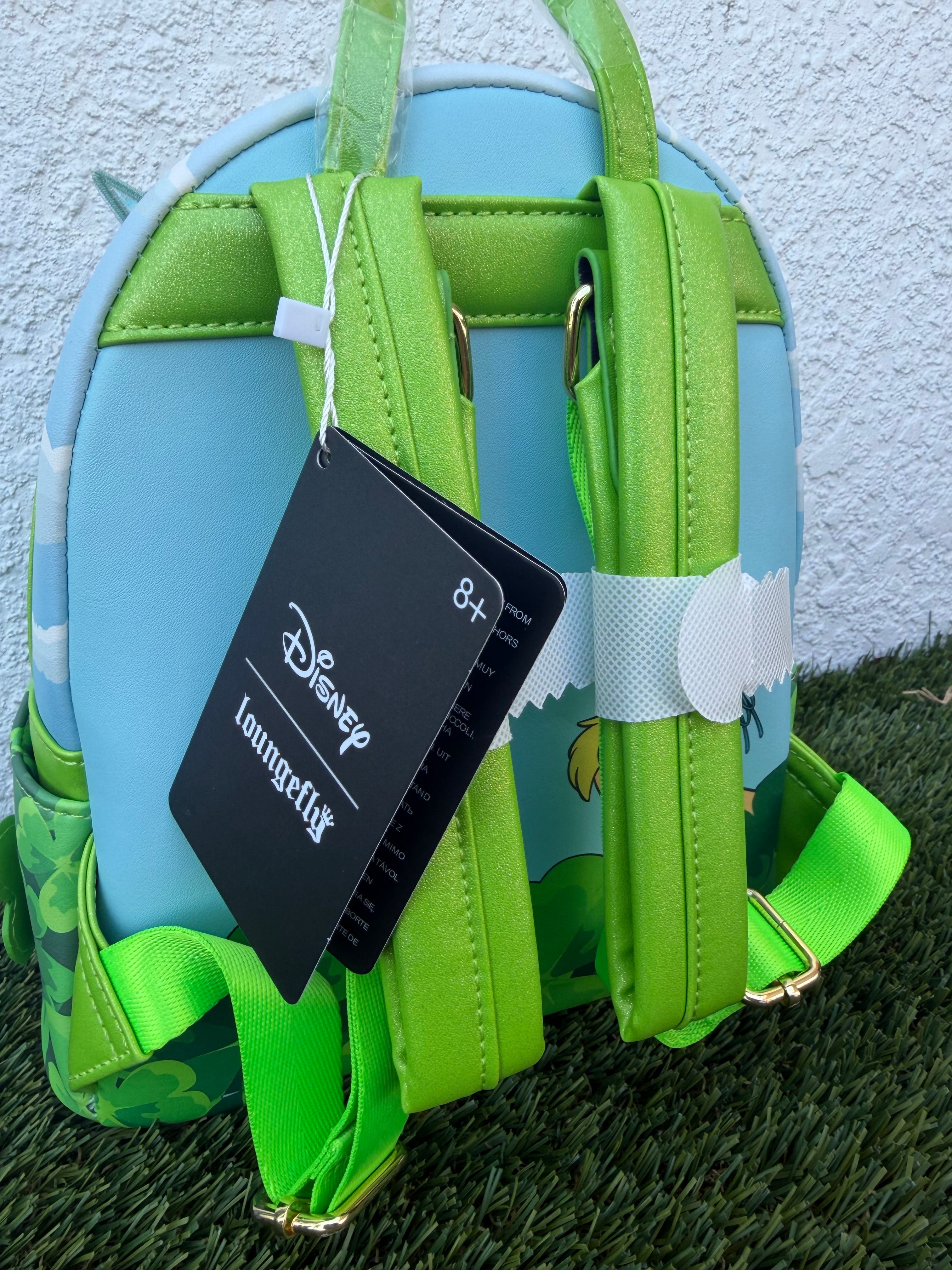 Disney Tinker Bell Mini Backpack Loungefly – Fairy Clover Design Cute Girls Bag Gift for Women & Disney Lovers
