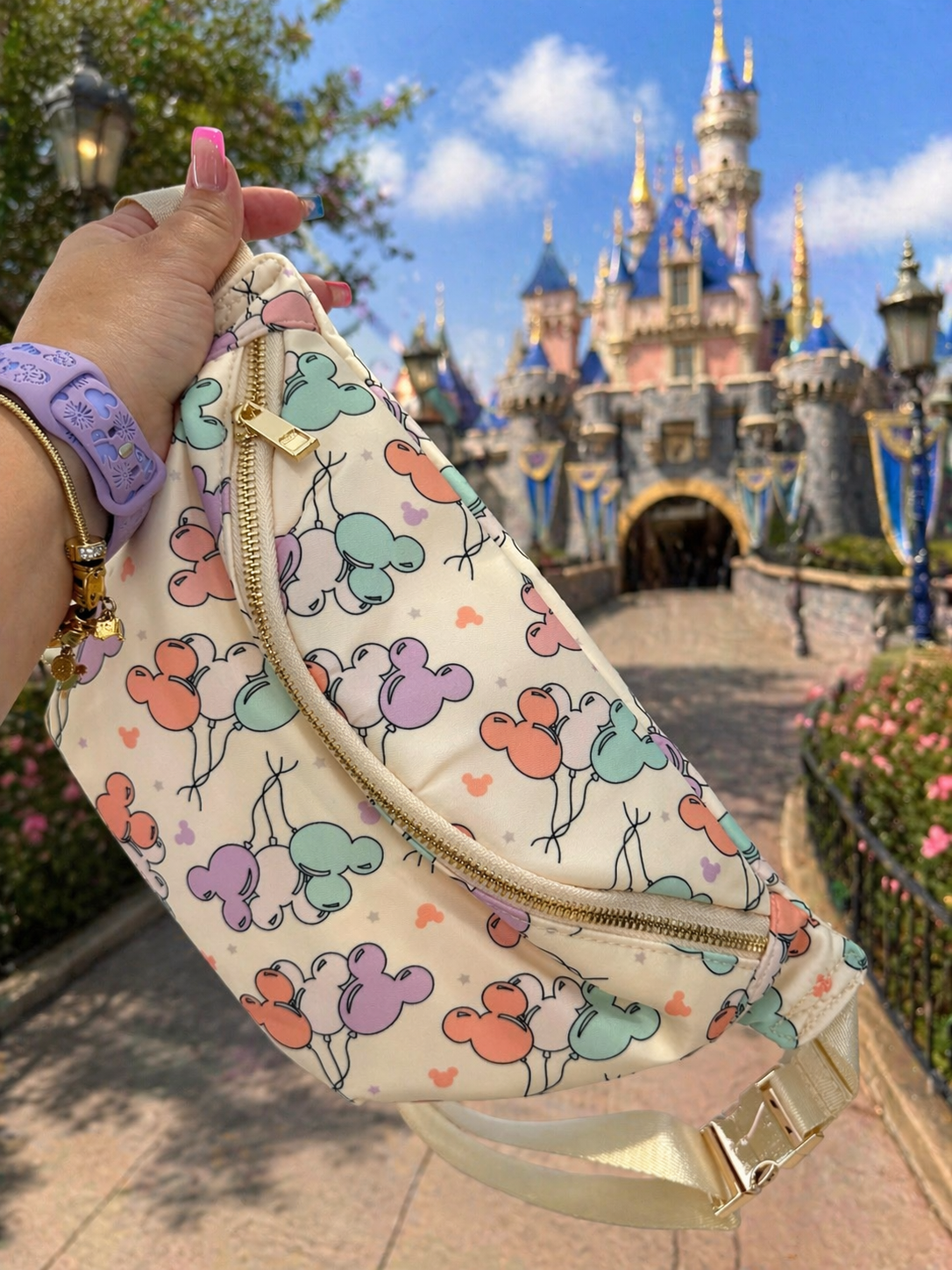 Cute Pastel Fanny Pack – Adjustable Waist Bag for Travel, Theme Parks & Everyday Style