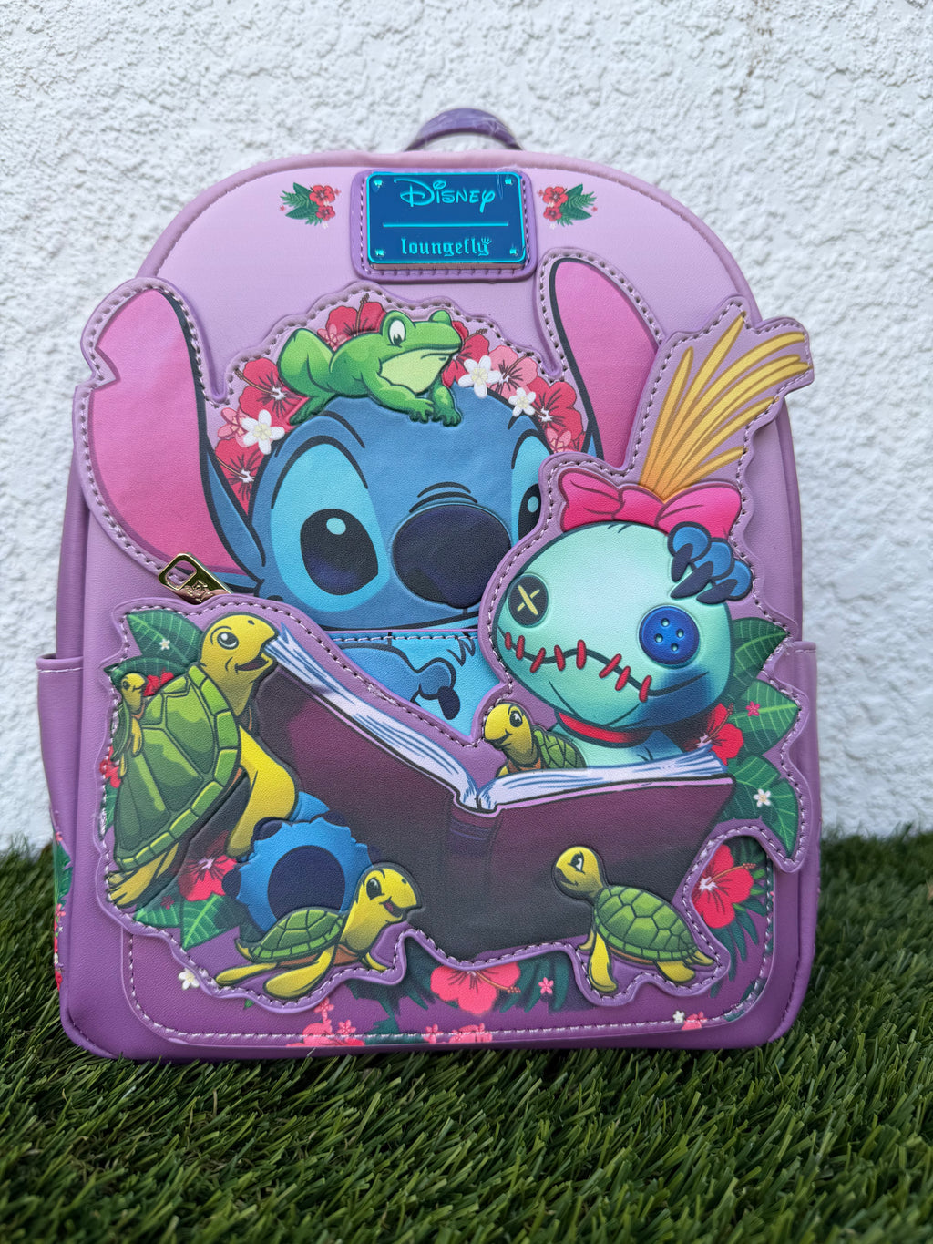 Disney Loungefly Stitch & Scrump Tropical Mini Backpack 3D Applique – Official Collectible Pink Bag