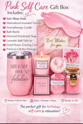 Pink Self Care Gift Box for Women – Spa Gift Set, Birthday Gift for Her, Relaxation Gift, Candle, Bath Bomb