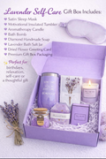 Purple Self Care Gift Box for Women – Luxury Spa Gift Set with Candle, Bath Bomb & Tumbler